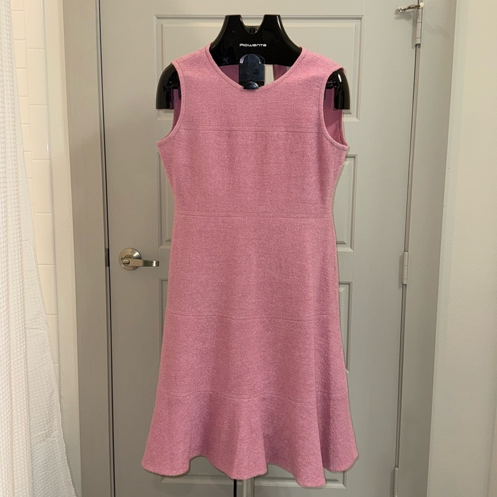 🎉 Kate Spade Fluted Boucle Pink Dress Size 8